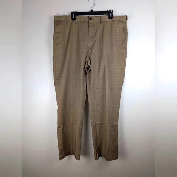 Herringbone Dress Pants Men's Trousers Career Business Casual - Picture 1 of 8